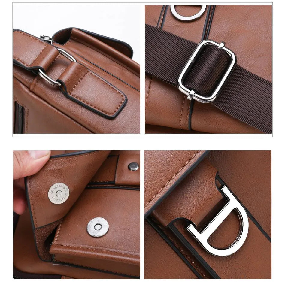 JEEPBULUO Brand New High Quality Leather Crossbody Bags For Men Shoulder Messenger Bag Business Casual Fashion Tote Bags