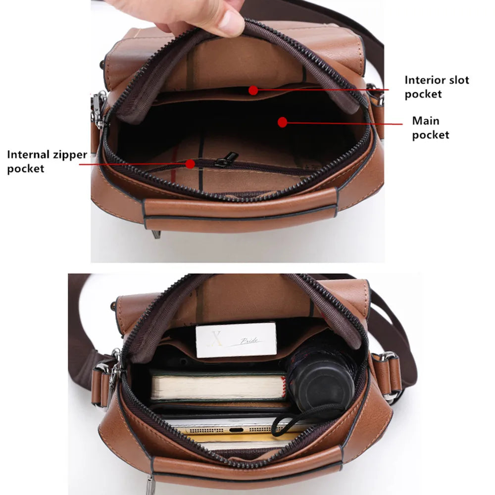 JEEPBULUO Brand New High Quality Leather Crossbody Bags For Men Shoulder Messenger Bag Business Casual Fashion Tote Bags