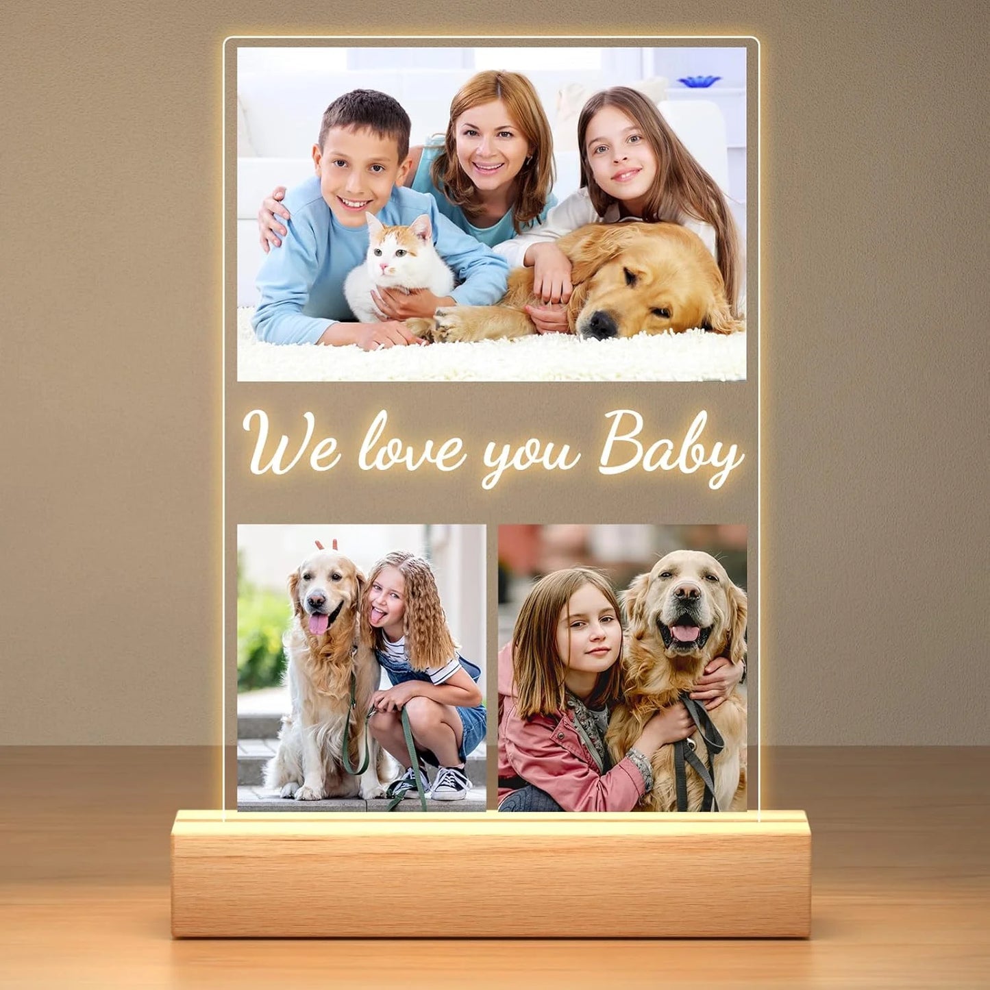 Personalized Photo Night Light Customized Picture&Text Bedroom Night Light Anniversary Birthday Christmas Valentine's Day Gift