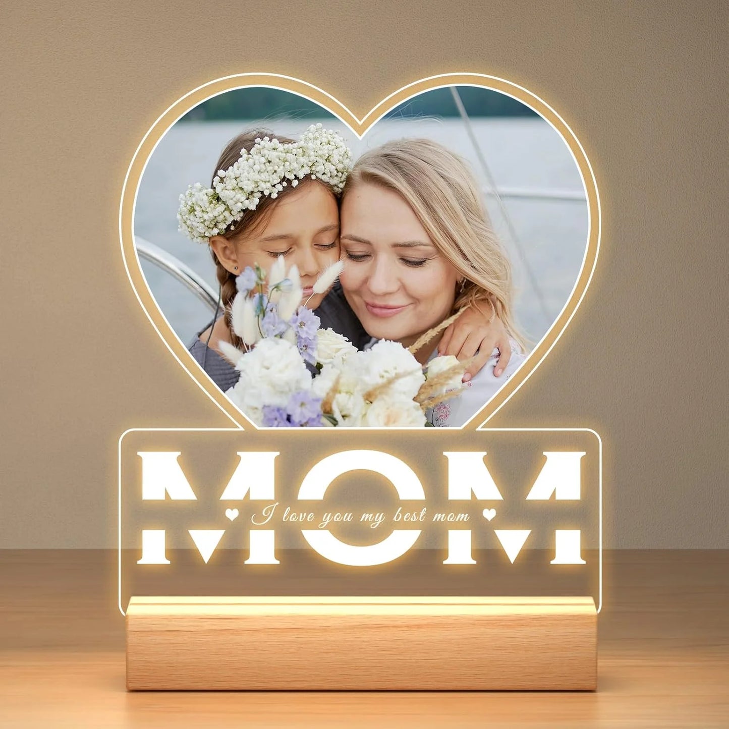 Personalized Photo Night Light Customized Picture&Text Bedroom Night Light Anniversary Birthday Christmas Valentine's Day Gift