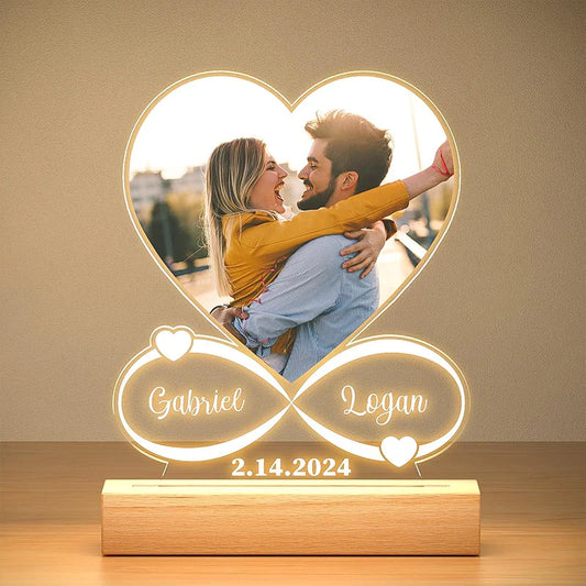 Music Couple Night Light, Custom Photo Led Light, Anniversary Gifts, Romantic Gift For Couple, Valentines Day Gifts