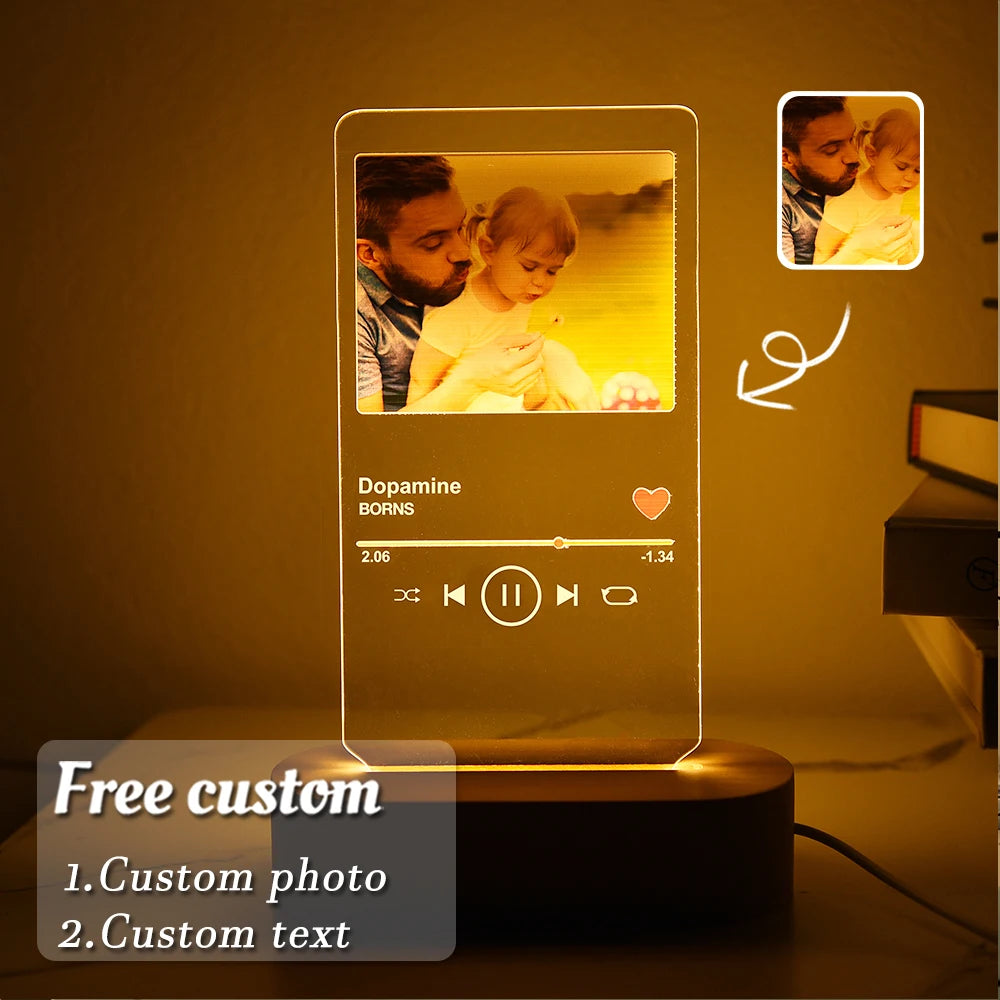 Personalized 3D Photo Lamp Custom Photo And Text Customized Valentine's Day Wedding Anniversary Birthday 3D Night Light Gifts