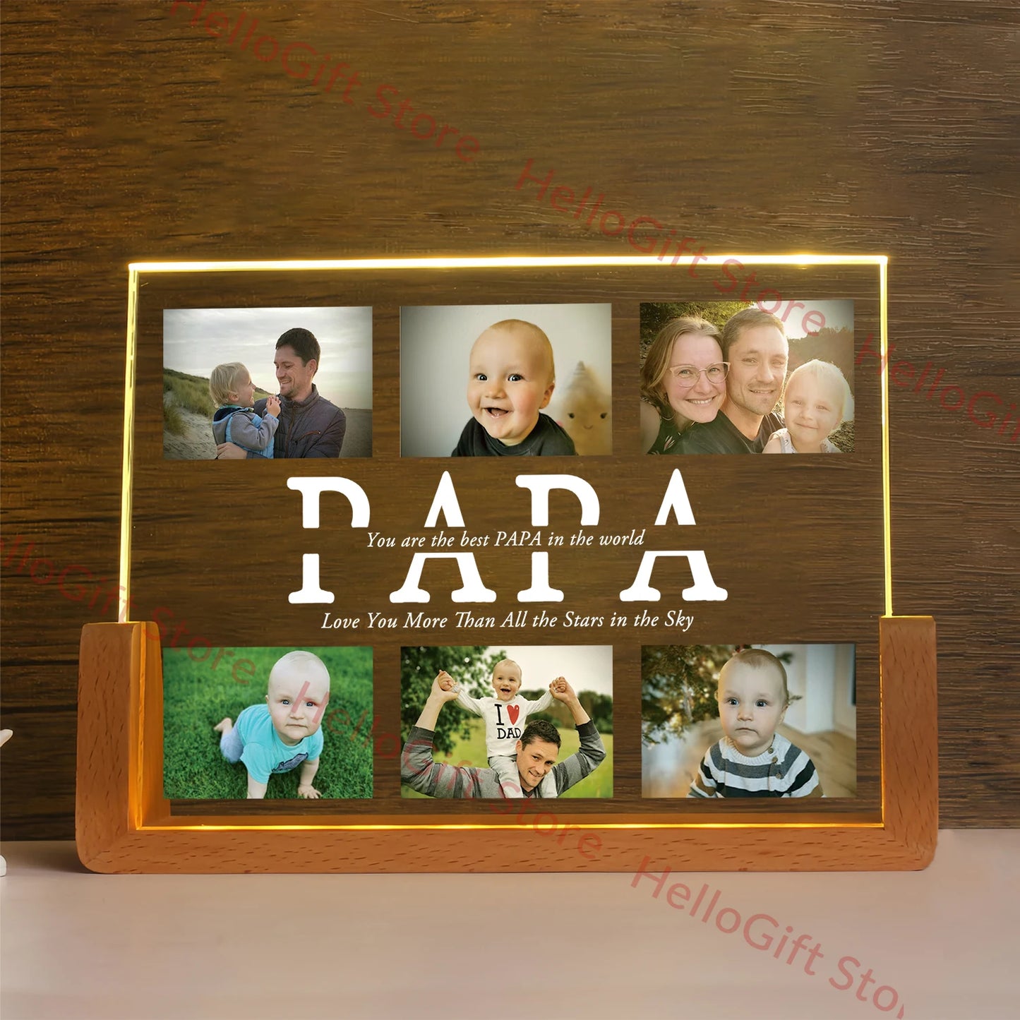 Personalized Custom Photo Text 3D Acrylic Lamp Customized NightLight for MOM DAD LOVE Family Friend Birthday Festival Day Gift