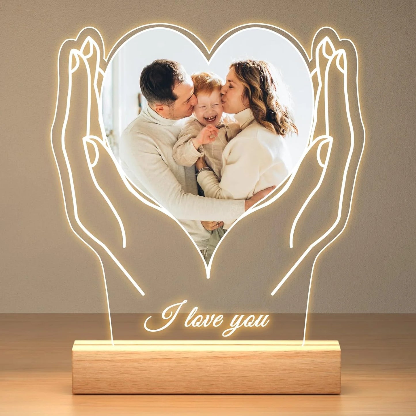 Personalized Photo Night Light Customized Picture&Text Bedroom Night Light Anniversary Birthday Christmas Valentine's Day Gift