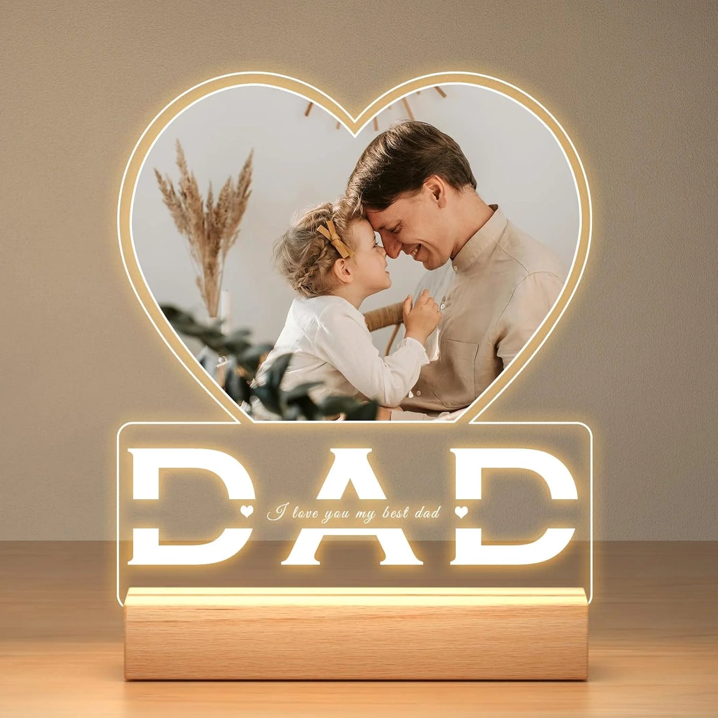 Personalized Photo Night Light Customized Picture&Text Bedroom Night Light Anniversary Birthday Christmas Valentine's Day Gift