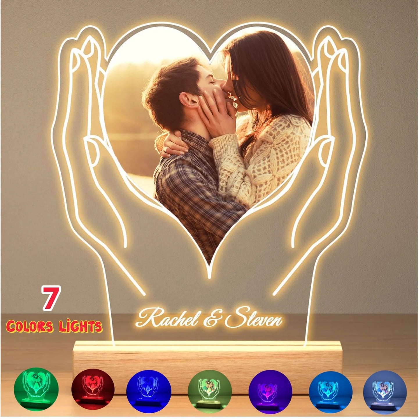 Personalized Valentine's Day Gifts Lamp Custom Photo And Text Night Light Women Men Couples Anniversary Wedding Birthday Gifts