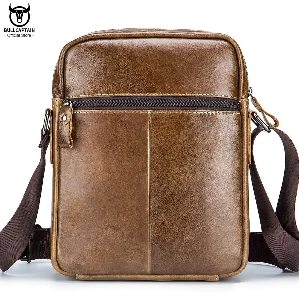 BULLCAPTAIN Retro Leather Messenger Bag Men's Casual Shoulder Bags Men's Flip Bag's Luxury Brand Fashion Business Bags'