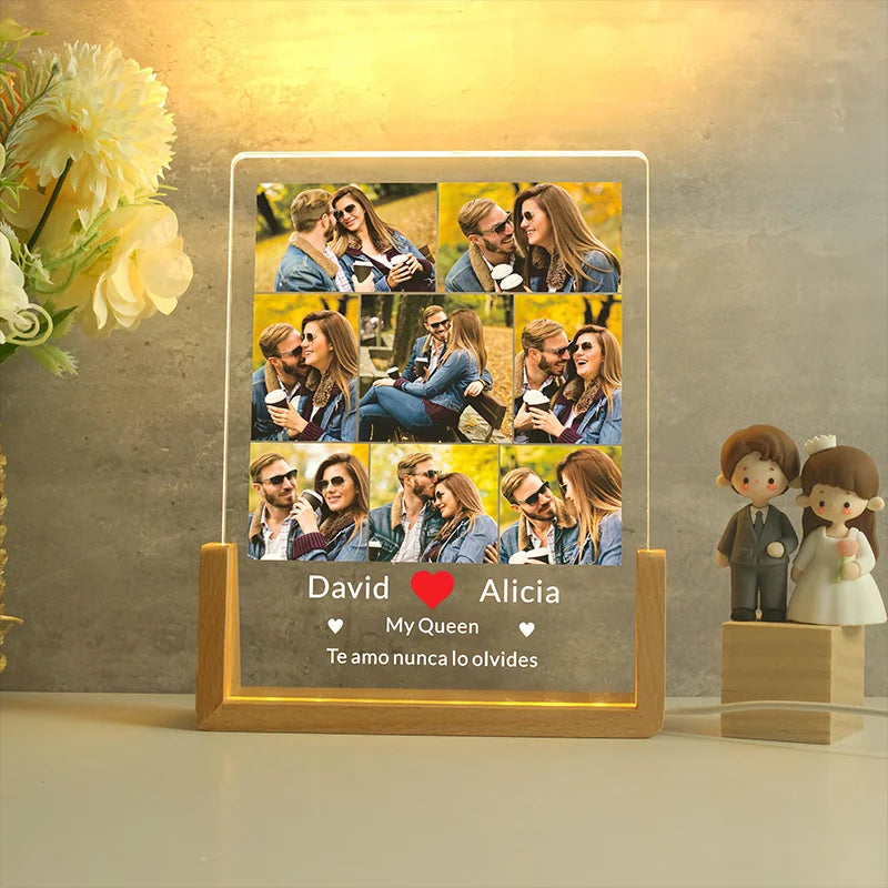 Music Couple Night Light, Custom Photo Led Light, Anniversary Gifts, Romantic Gift For Couple, Valentines Day Gifts