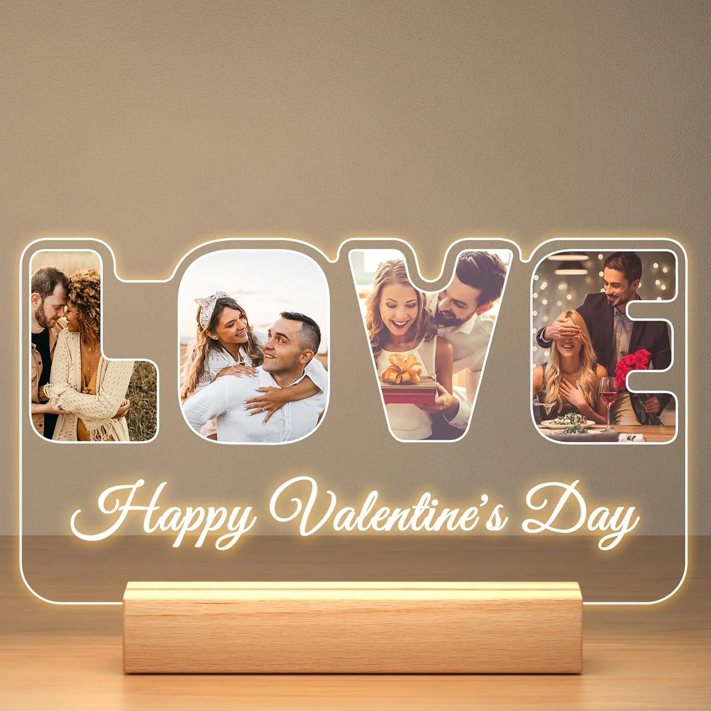 Personalized Photo Night Light Customized Picture&Text Bedroom Night Light Anniversary Birthday Christmas Valentine's Day Gift