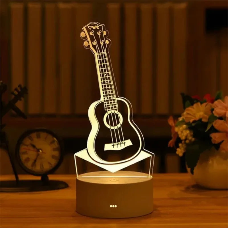 Romantic Love 3D Acrylic Led Lamp for Home Children's Night Light Table Lamp Christmas Party Decor Valentine's Day Bedside Lamp