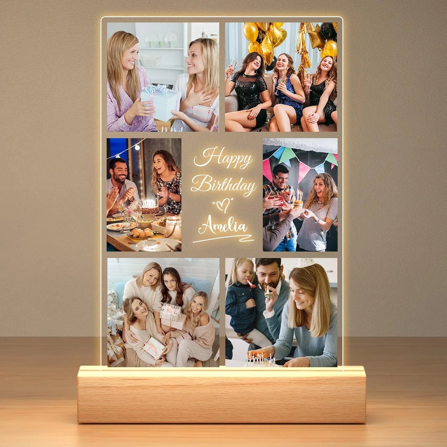 Personalized Photo Night Light Customized Picture&Text Bedroom Night Light Anniversary Birthday Christmas Valentine's Day Gift