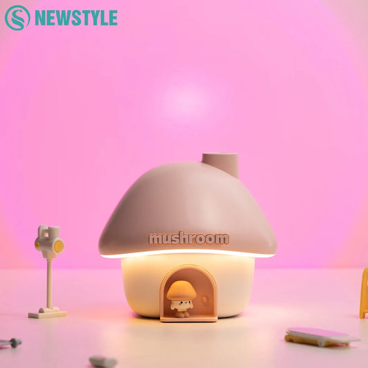 Mushroom House Humidifiers Home Mini Essential Oils Aromatherapy Diffuser Cute Mushroom Doll with Clourful Ambient Night Lights