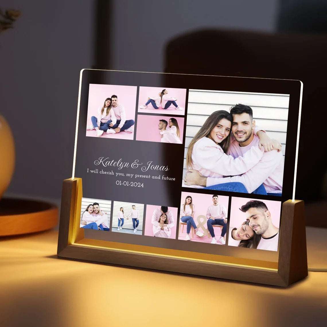 Personalized Picture Night Light Acrylic Photo&Text Lamp Customized Night Light For LOVE Birthday Valentine's Christmas Day Gift