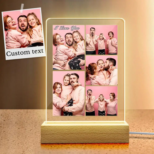 Custom Led Night Lights With Photo & Text, Personalized Acrylic Lamp With Rechargeable Charging, Home Decorations LED Lamp