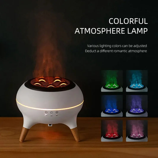 Colorful Flame Air Humidifier Essential Oil Diffuser Timed Remote Control Aromatherapy Diffuser Control 250ML Large Capacity