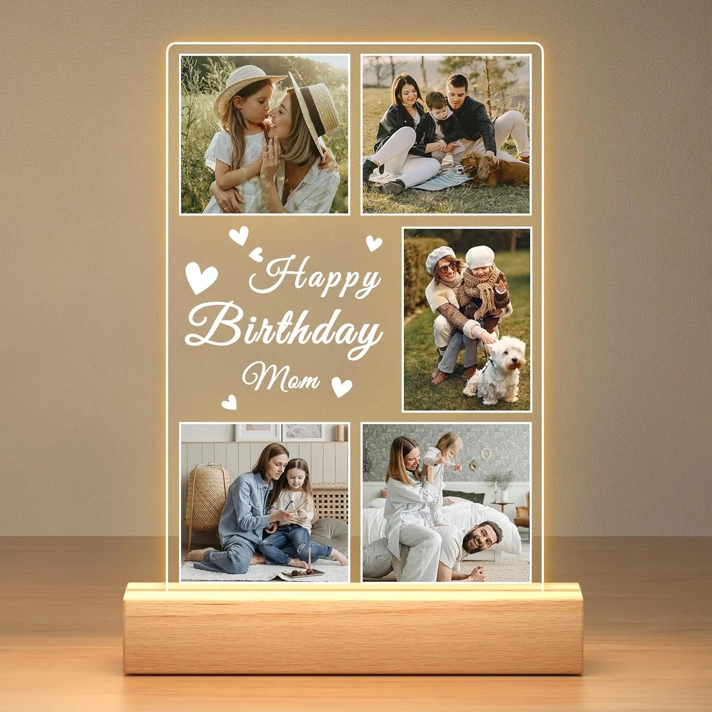 Personalized Photo Night Light Customized Picture&Text Bedroom Night Light Anniversary Birthday Christmas Valentine's Day Gift