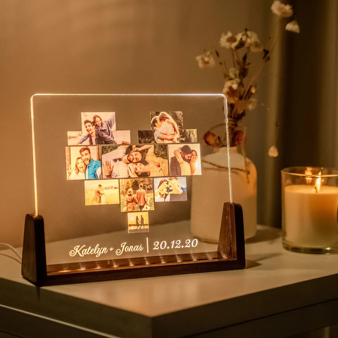 Personalized Picture Night Light Acrylic Photo&Text Lamp Customized Night Light For LOVE Birthday Valentine's Christmas Day Gift