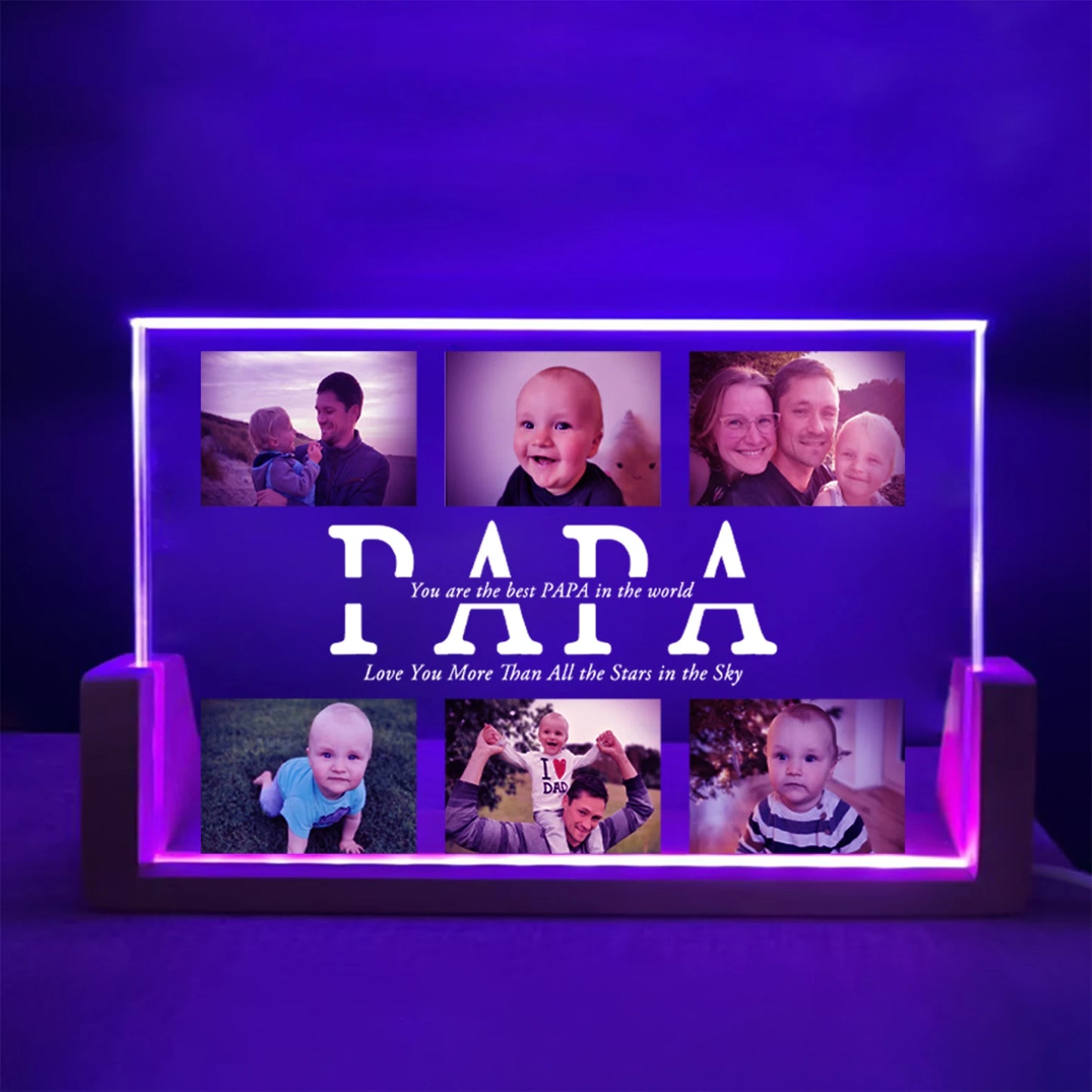 Personalized Custom Photo Text 3D Acrylic Lamp Customized NightLight for MOM DAD LOVE Family Friend Birthday Festival Day Gift